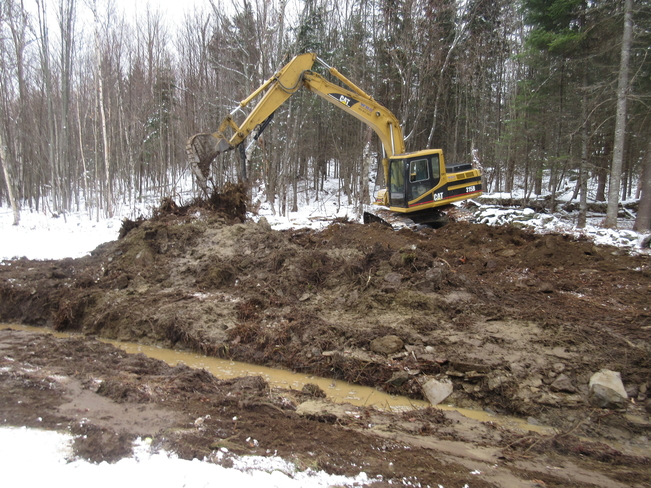 Excavator, Drainage Project Whitefield, NH